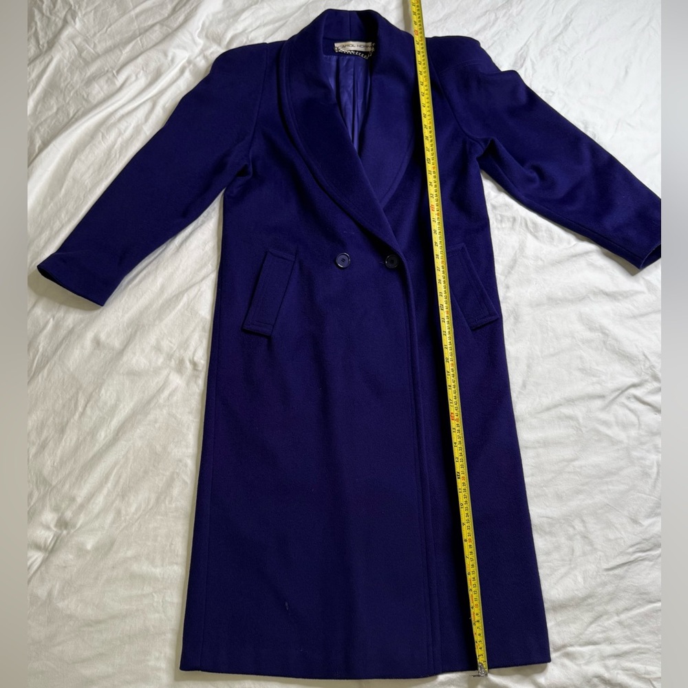 Vintage Carol Horn 100% Wool Long Coat Purple Shawl Collar Double Breasted USA 8 - Picture 13 of 13